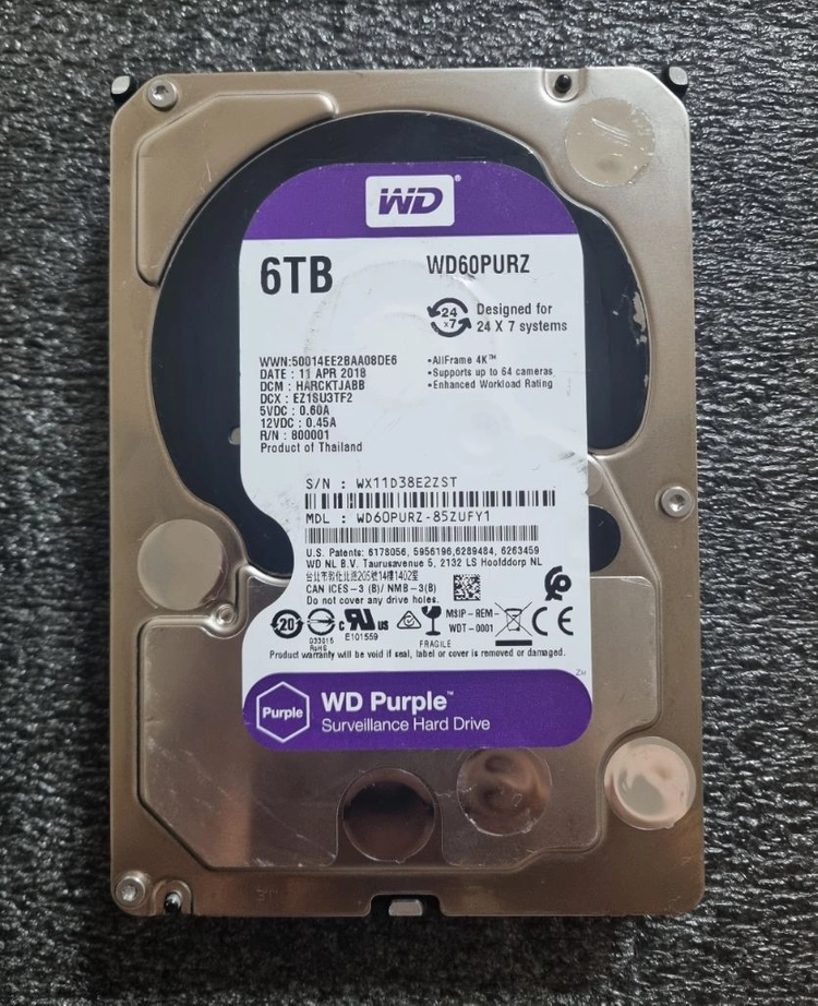 WD 퍼플 Purple 6TB HDD 하드디스크 이미지