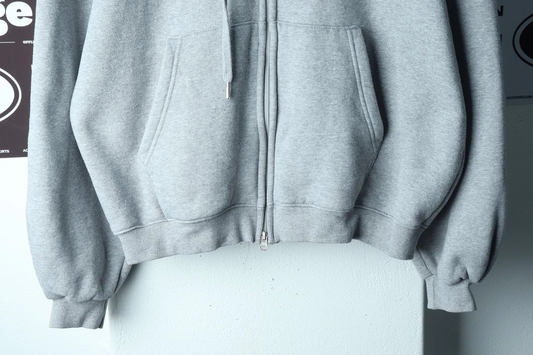 (L-XL) 제멋 후드집업 투웨이 무지 그레이 기모 이미지