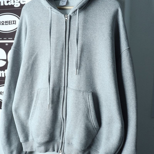 (L-XL) 제멋 후드집업 투웨이 무지 그레이 기모 이미지