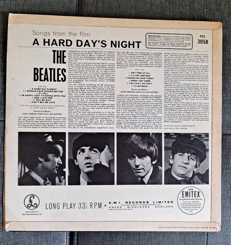 비틀즈 A hard days night stereo lp 이미지
