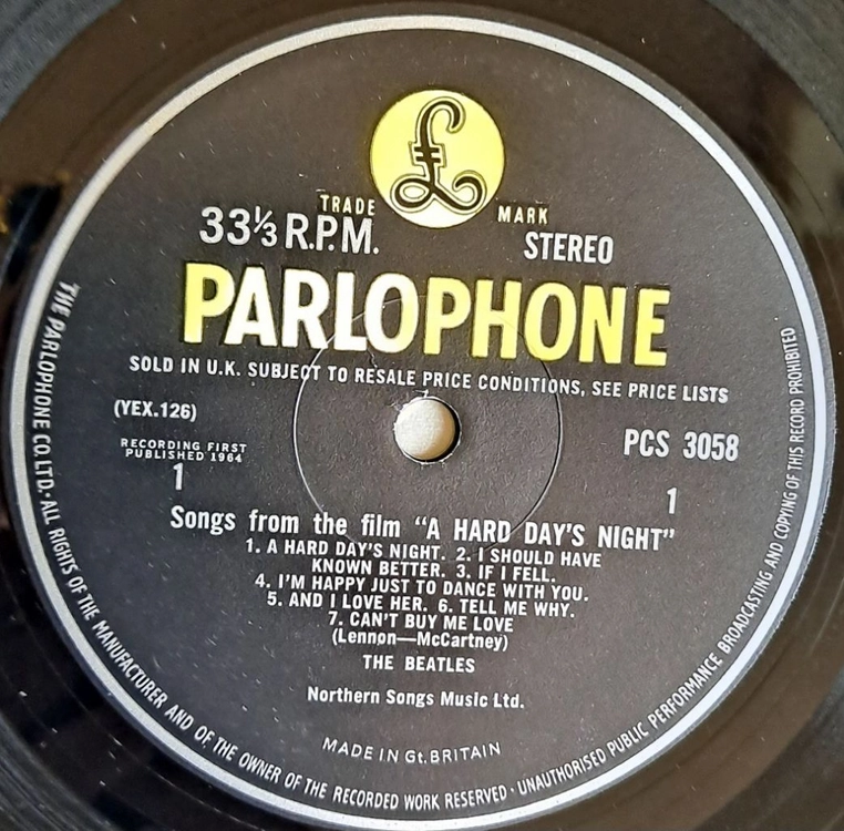 비틀즈 A hard days night stereo lp 이미지