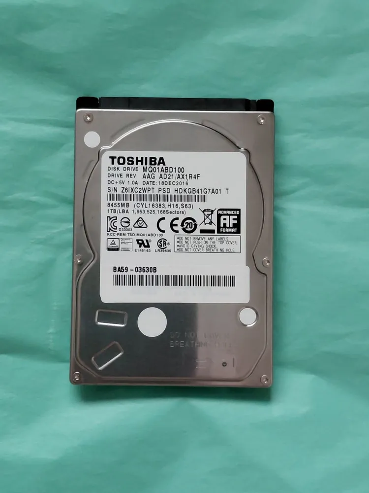 노트북하드 도시바 HDD 1TB 2.5인치 896시간 - 안심되는 중고거래