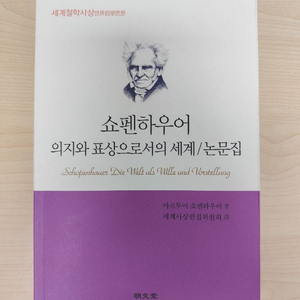책 도서 쇼펜하우어 의지와 표상으로서의 세계 논문집 이미지