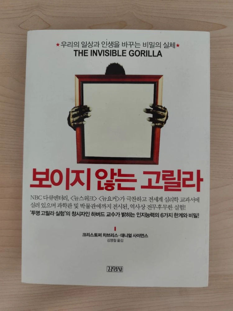 책 도서 보이지 않는 고릴라 도서 이미지