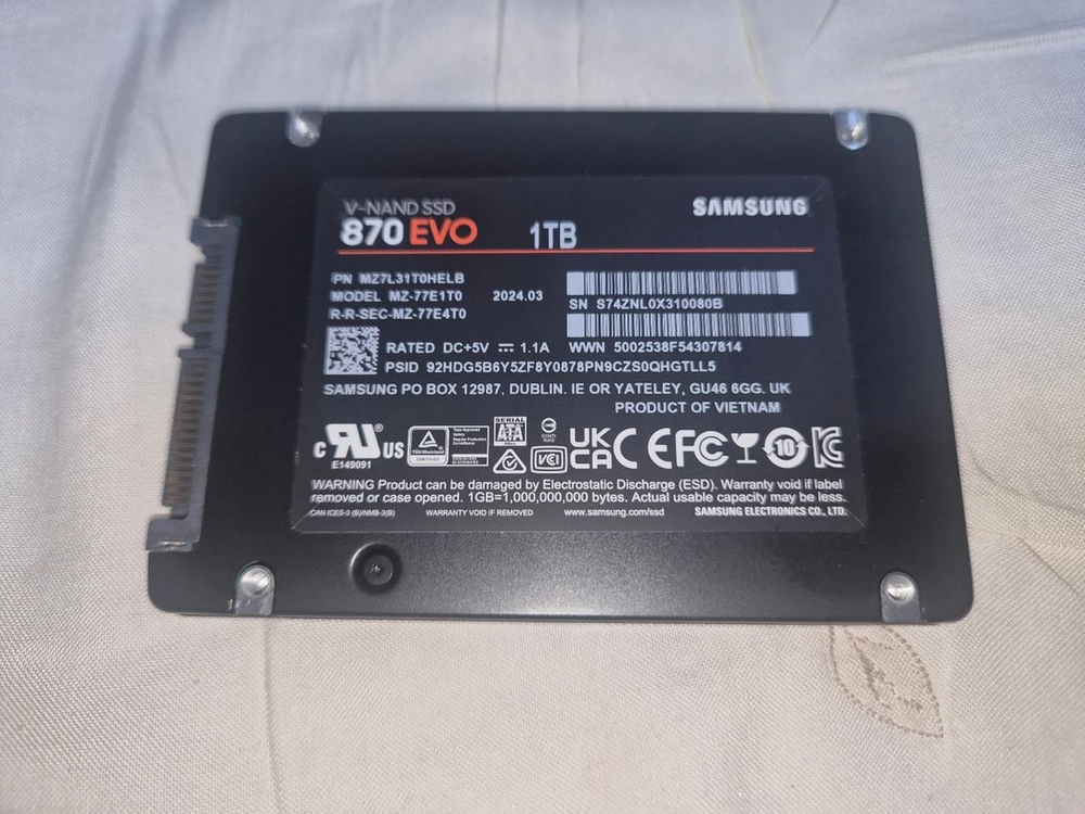 870 evo 1tb 팝니다 이미지