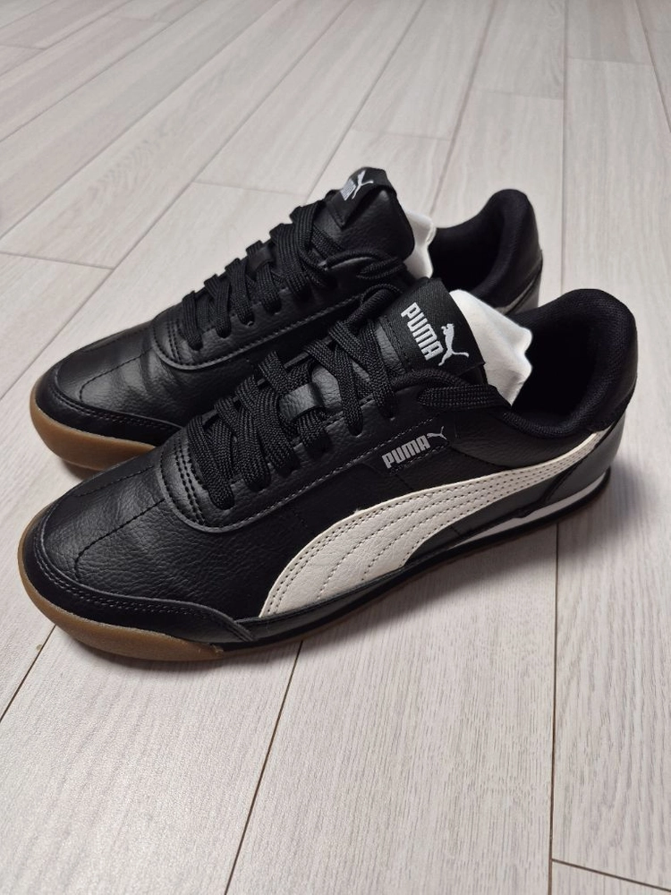푸마 스니커즈 튜리노 2 블랙 화이트(Puma Turino 2 Black White) 운동화 사이즈235시진 처럼 이미지