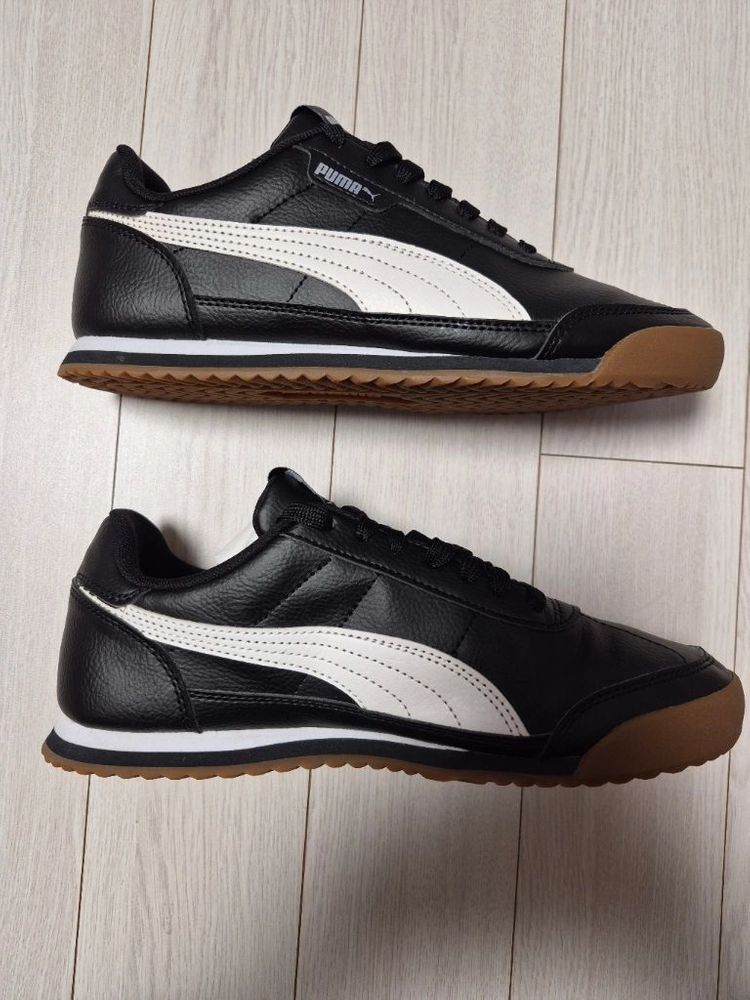 푸마 스니커즈 튜리노 2 블랙 화이트(Puma Turino 2 Black White) 운동화 사이즈235시진 처럼 이미지