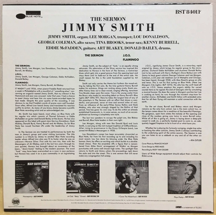 LP ; jimmy smith - the sermon! 지미 스미스 블루노트 재즈 blue note jazz 이미지
