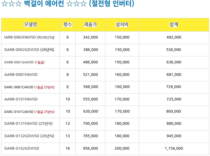 미개봉 캐리어 에어컨 냉난방기 6평~40평 기본설치포함 이미지