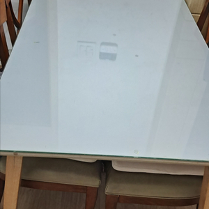 브랜드 유리식탁+리바트의자4개 이미지