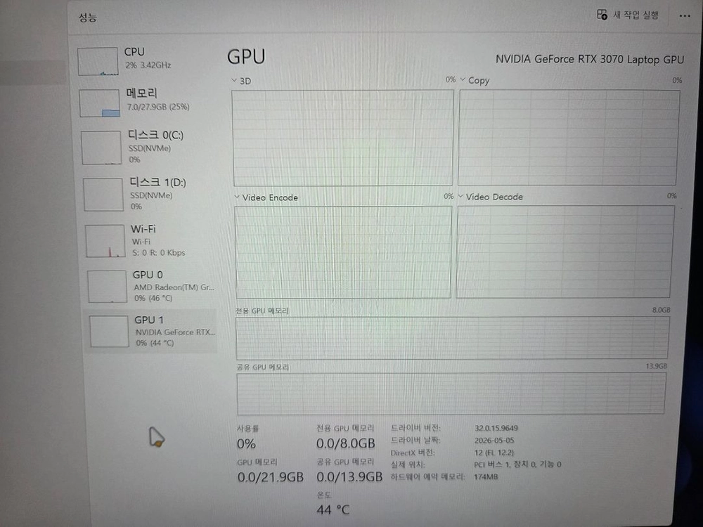 레노버 RTX3070 32G 1TB 16인치 게이밍노트북 이미지
