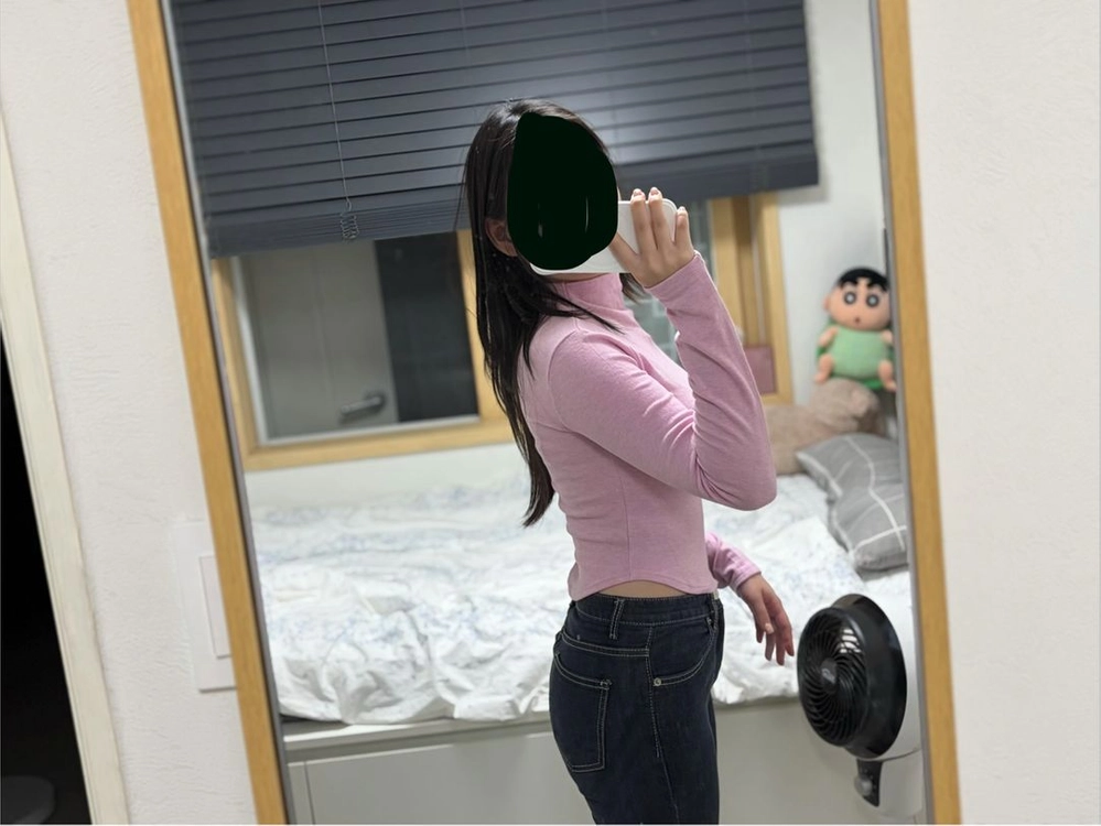 카인다미 여리 반폴라 긴팔니트 (핑크) 이미지
