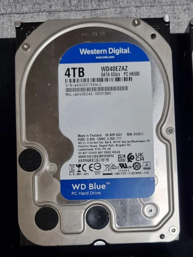 WD Blue 4TB 3.5인치 내장 하드디스크 (WD40EZAZ) 총 5개 판매합니다 (개별 가능) 이미지