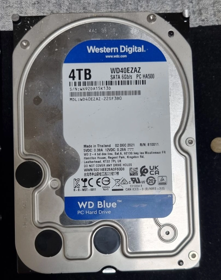 WD Blue 4TB 3.5인치 내장 하드디스크 (WD40EZAZ) 총 5개 판매합니다 (개별 가능) 이미지