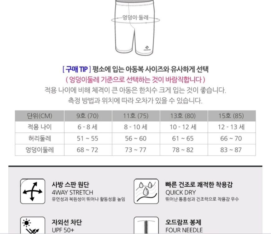 닉스원 아동실내수영복 70사이즈 이미지