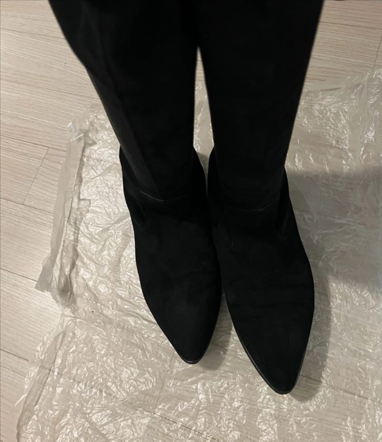 안나 바이구에라 스웨이드 싸이하이부츠 블랙(39) 이미지