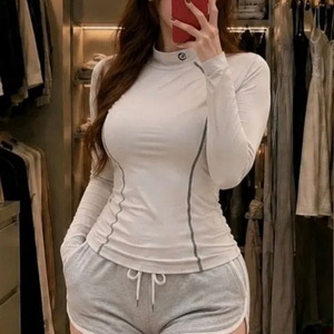 285 ) 드라이핏 기능성 터틀넥 긴팔 라운드 티셔츠 이미지