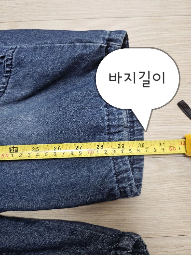 청데님 라운드넥 반팔티 배기 바지청 투피스 청바지 청티 상하세트 이미지