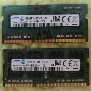 삼성 노트북용 DDR3 8GB 1개, 4GB 1개 팝니다. 이미지