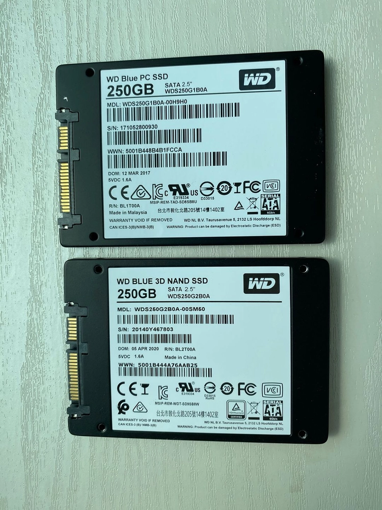 WD BLUE 250GB SATA SSD 2개 세트 이미지