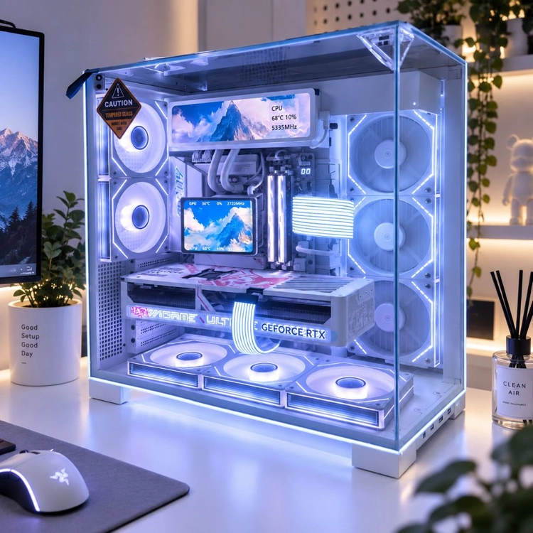 라이젠7 9800X3D RTX5080 화이트 고사양 감성PC 이미지