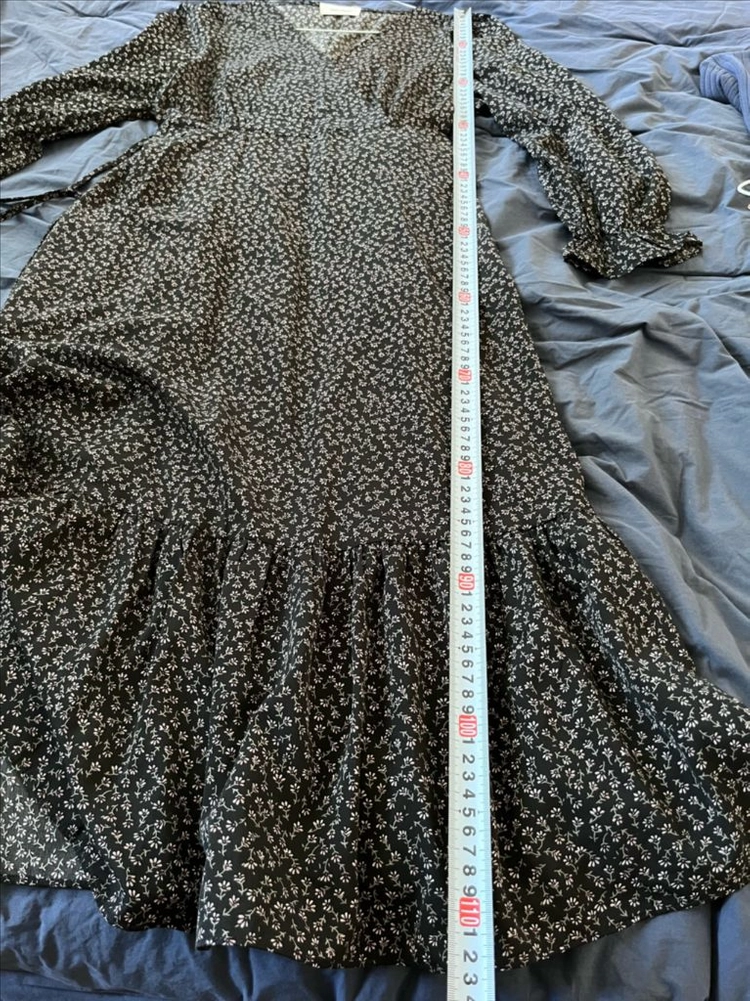 블랙 잔꽃 롱 원피스 55 이미지