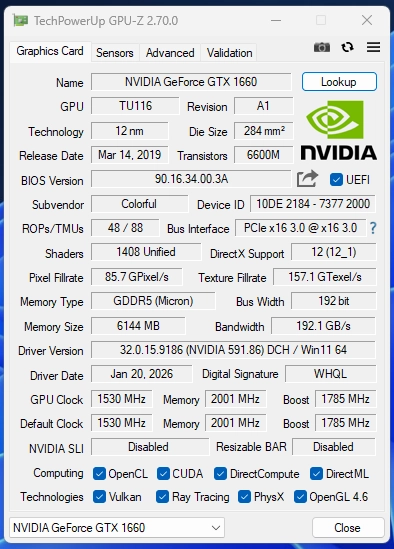 COLORFUL 지포스 GTX 1660 토마호크 D5 6GB 이미지