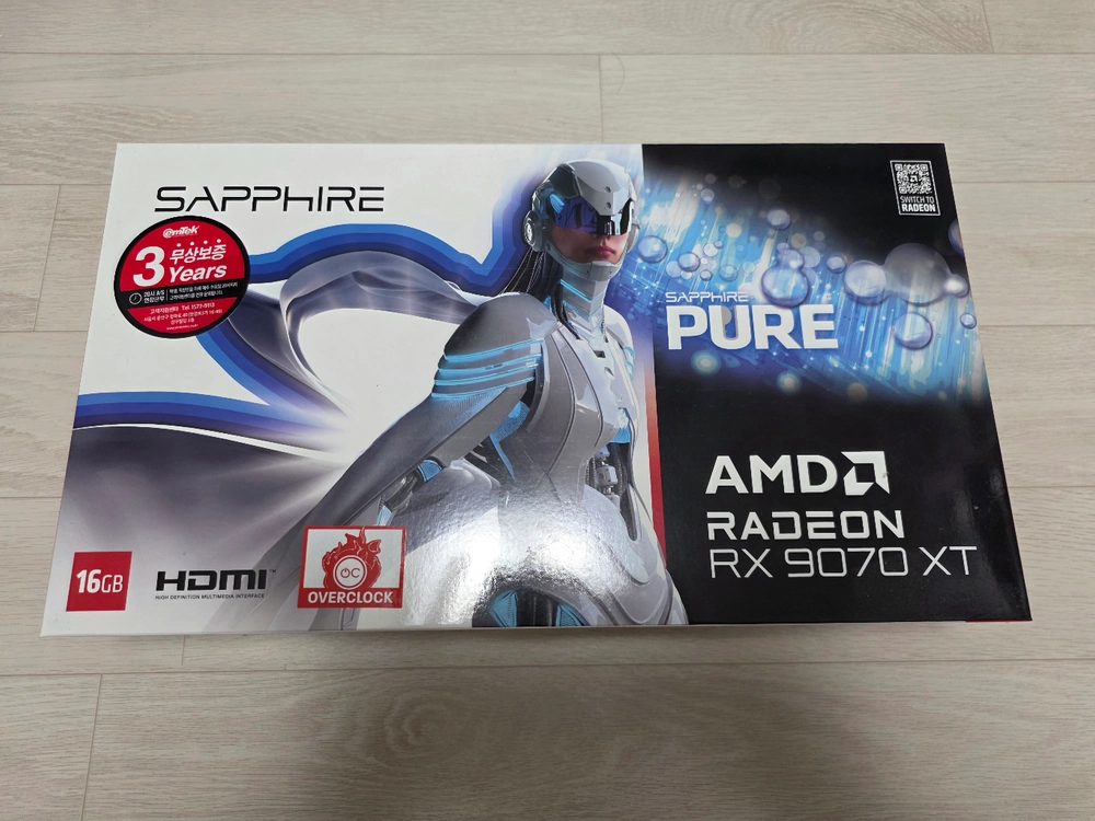 미개봉 사파이어 RX 9070 XT 퓨어 화이트 - 안심되는 중고거래