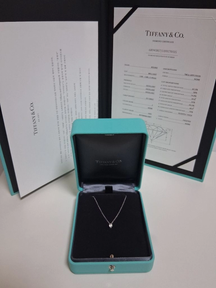 티파니 0.22ct(2.2부) 플래티늄 다이아 목걸이 이미지