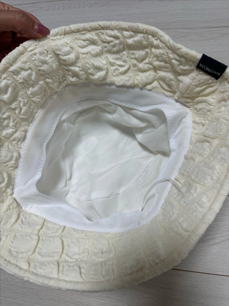 버킷햇 아이보리 셔링 벙거지 모자 이미지