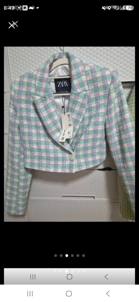새것 ZARA 트위드 크롭 자켓 스커트 세트 이미지