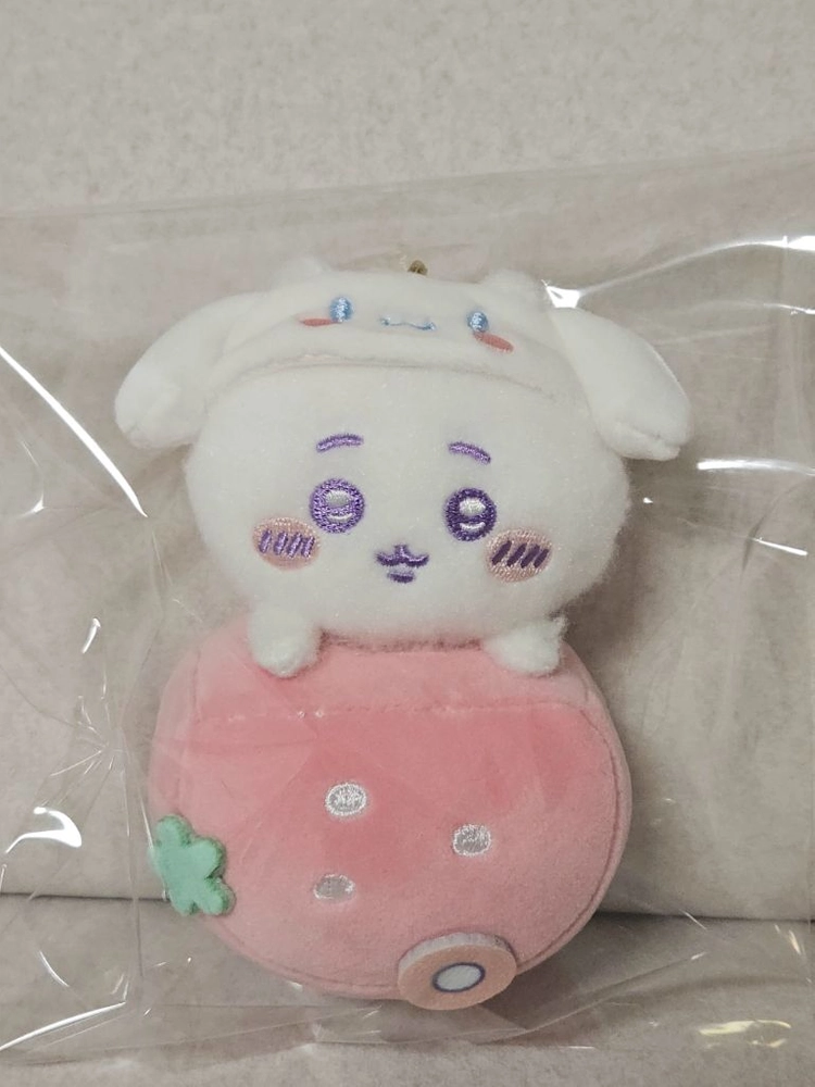먼작귀인형키링 딸기하치와레 딸기우사기 딸기모몽가 딸기치이카와인형키링 먼작귀 이미지