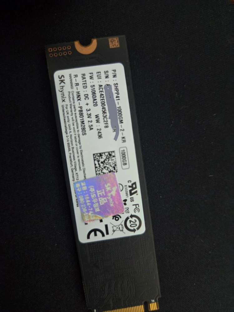 SK하이닉스 Platinum P41 NVMe SSD 1TB 판매합니다 이미지