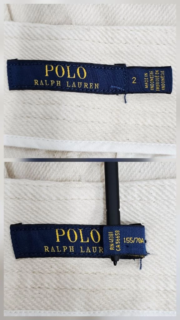 POLO 폴로 하이라이즈 데님 와이드 프린지 카고 팬츠 / 여 2 (155-70A) 크림 이미지