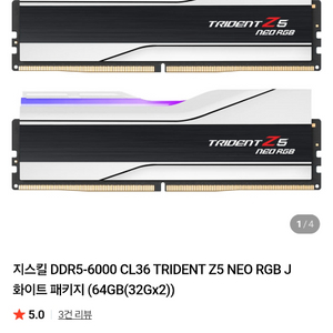 DDR5 64GB RGB 메모리 이미지