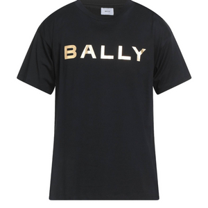 BALLY 블랙 금장 로고 오가닉 코튼 반팔티 XL (새제품) 이미지