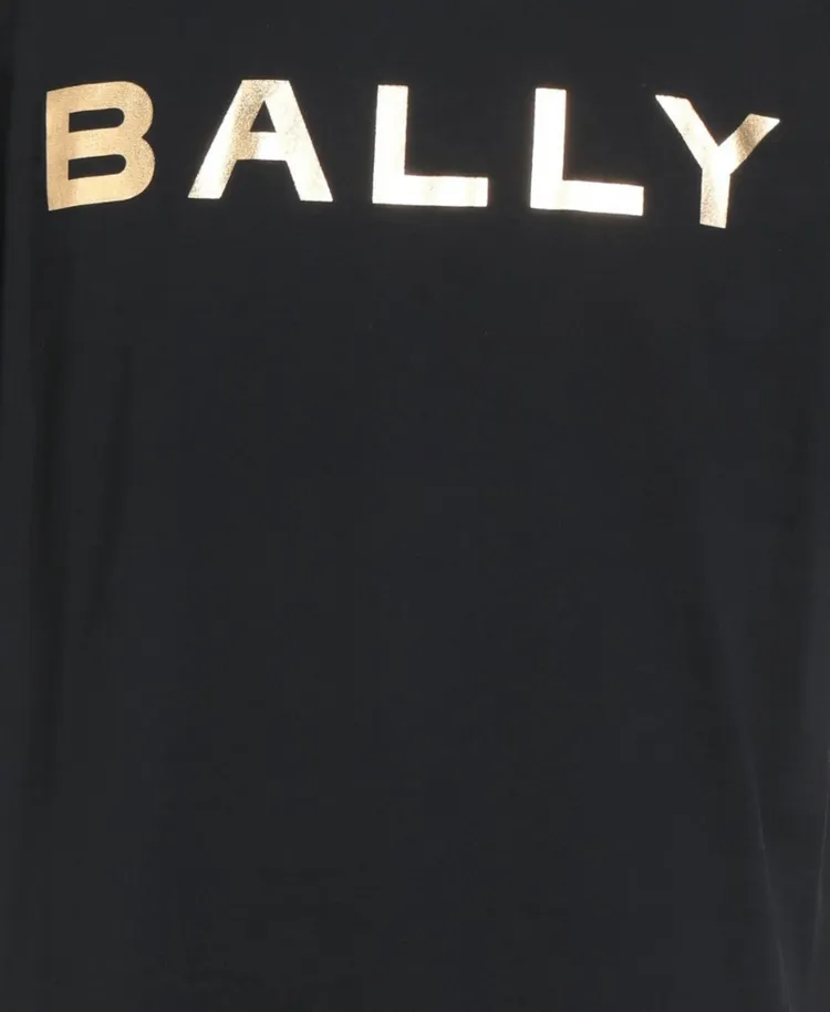 BALLY 블랙 금장 로고 오가닉 코튼 반팔티 XL (새제품) 이미지