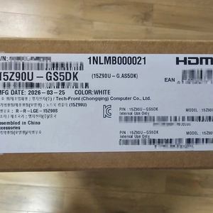 미개봉 LG 2026 그램15 노트북15인치,울트라5(S3),16GB,256GB,윈도우11홈,15Z90U-GS5SK