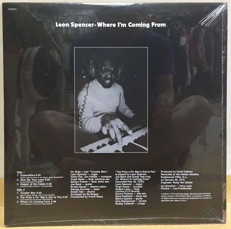 LP ; leon spencer - where I am coming from 레온 스펜서 엘피 재즈-펑크 jazz 이미지