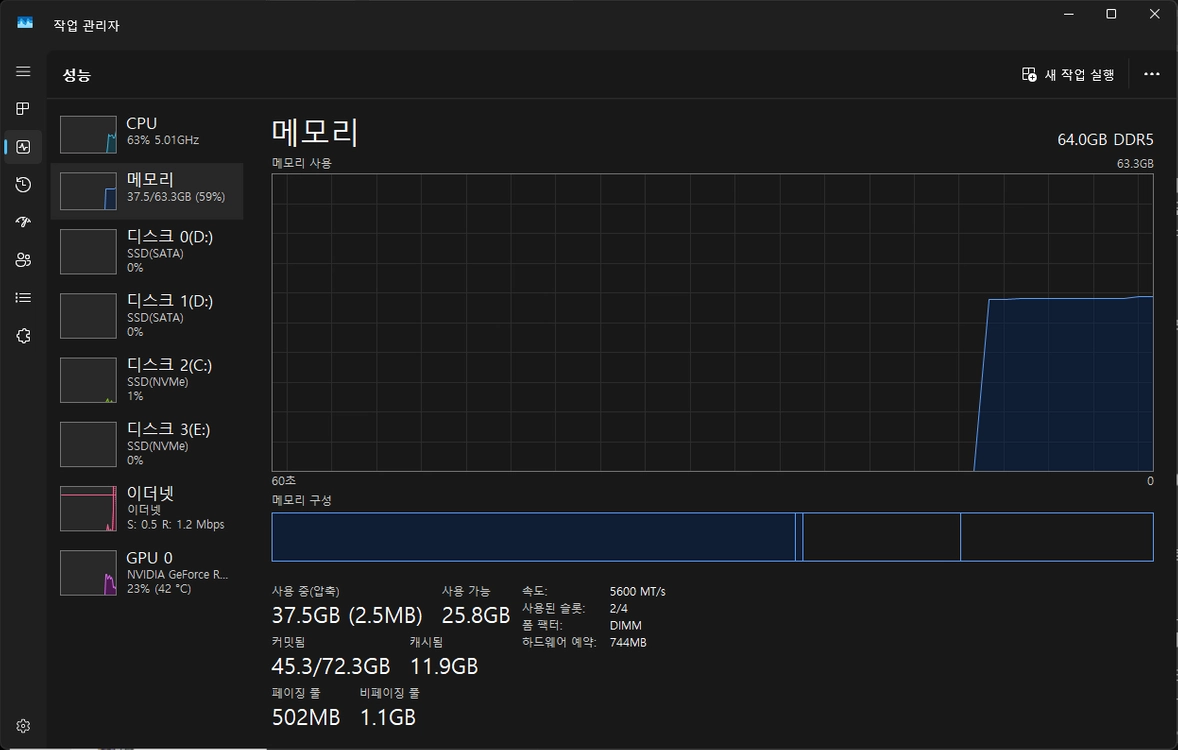 KLEVV DDR5 5600MHz 32GB 2장 이미지