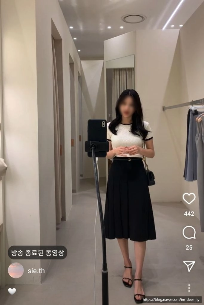 시에 토브 슬릿 스커트 오닉스 차콜 미디기장 MM사이즈 새상품 이미지