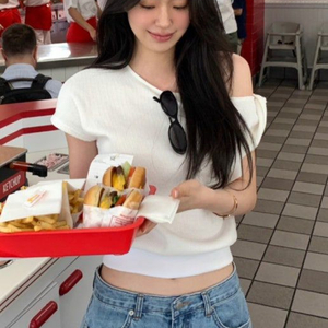 새상품) 르플레인 허그 와플 티 화이트 이미지