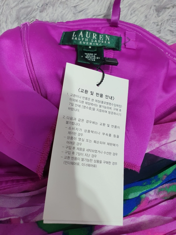택부착 폴로 랄프로렌 정품 플라워 쉬폰 롱원피스55 이미지