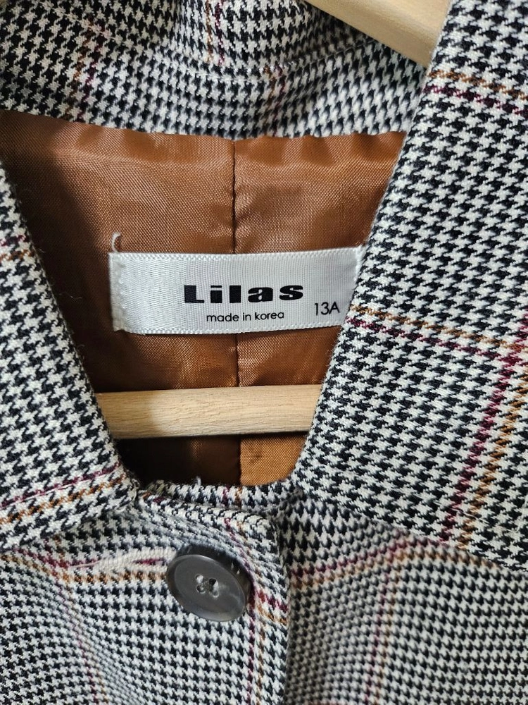초등 여아 150사이즈 jm Lilas 체크 트렌치 코트 스타일노리터 등 이미지