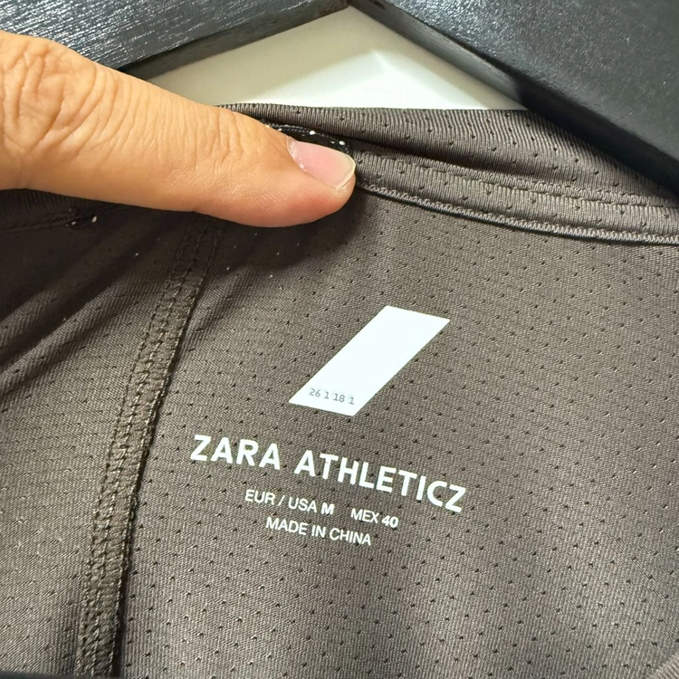 ZARA ATHLETICZ 펀칭 긴소매 티셔츠 브라운 M 이미지