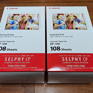 캐논 RP-108 셀피인화지 2개 - CP910 CP1200 CP1300 용 사진인화 호환 카트리지 포토용지 포함 이미지