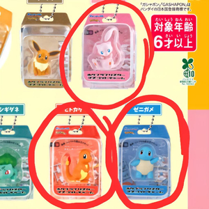 새상품)포켓몬 쌀알 미니어쳐 포케플라 블리스터 마스코트 참 가챠 꼬부기, 파이리, 뮤 이미지
