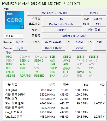 인텔 코어 i5-14600KF 이미지