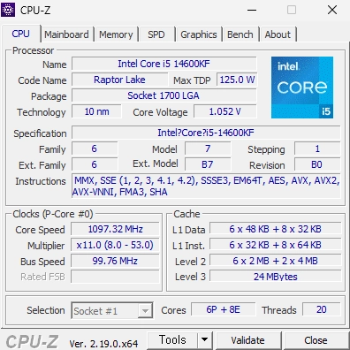 인텔 코어 i5-14600KF 이미지