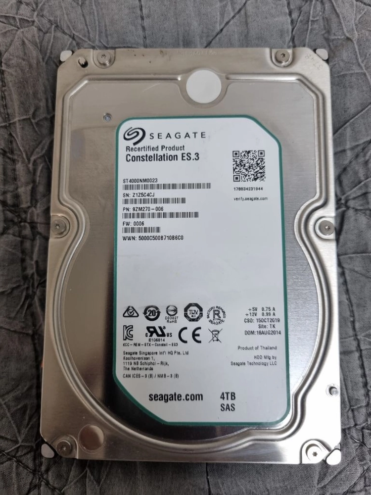씨게이트 4TB 서버용 HDD (Constellation ES.3 ST4000NM0023) 이미지
